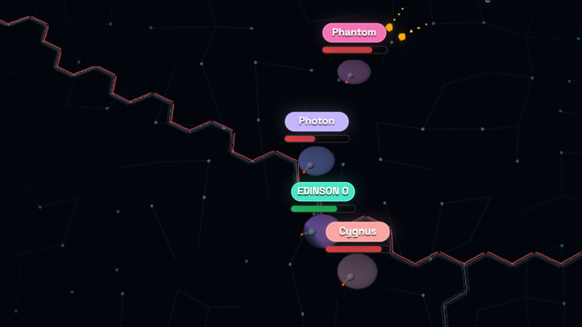 Purge in Space battle with ships, a citadel, territory borders, and the minimap